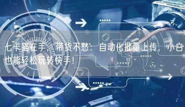 七卡猫在手,带货不愁:自动化批量上传,小白也能轻松玩转快手!(图1) 七卡猫在手,带货不愁:自动化批量上传,小白也能轻松玩转快手!(图1)