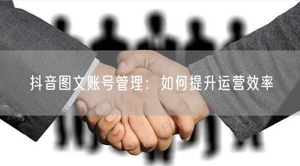 抖音图文账号管理：如何提升运营效率(图1)